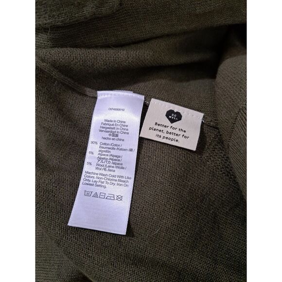 Madewell Womens Small LONG army green Cardigan Sweater Wool Alpaca - Picture 8 of 9